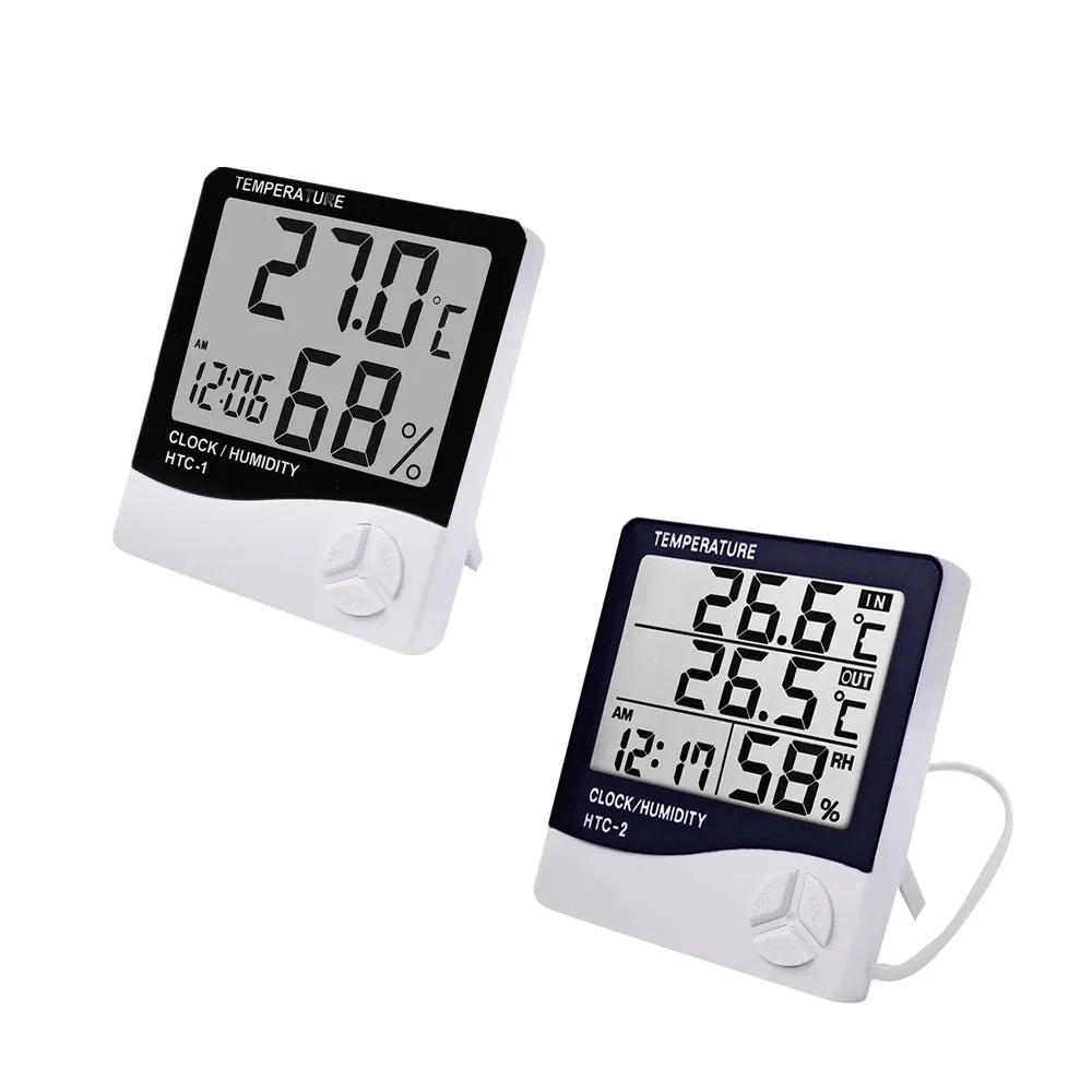 Weather Station Indoor - Termometer dekorasi ruangan, pengukur temperatur kelembapan