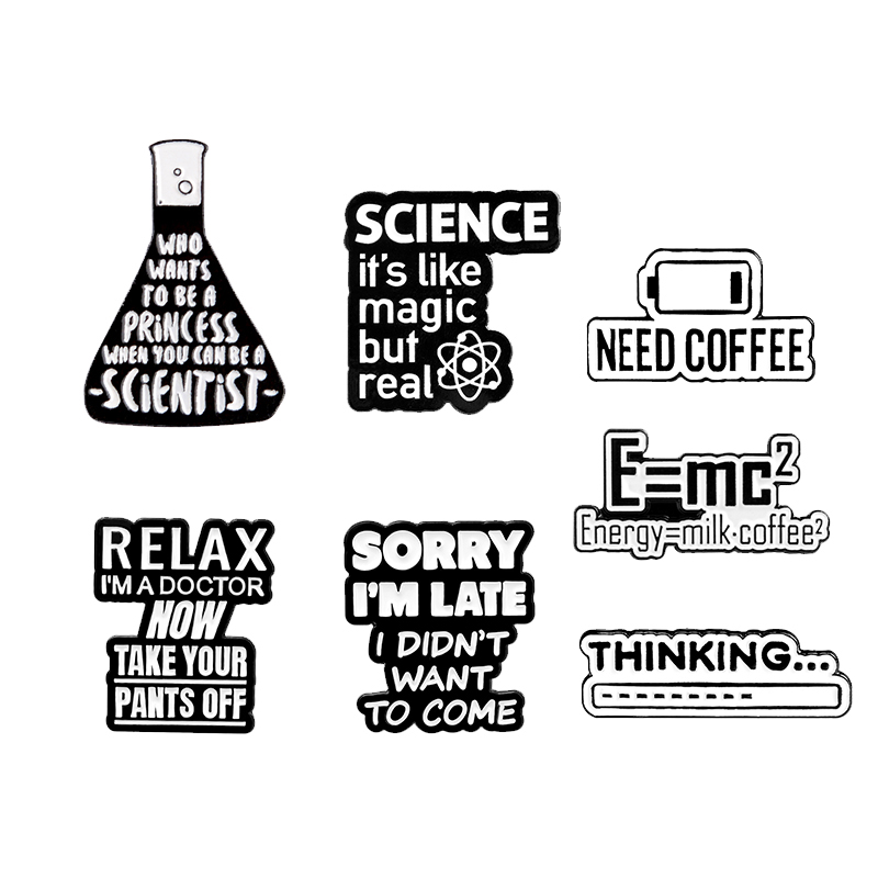 Science Buddies - Waktu kopi Enamel Pin Sains adalah