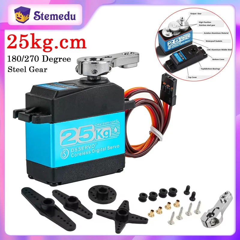 DS3225 Pro 25kg Motor Servo RC - Robot Arm Motor ulasan dan harga